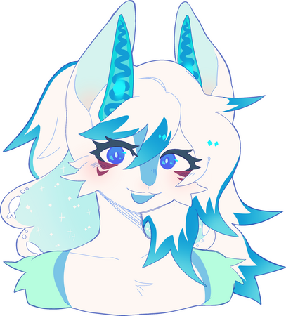 headshot with binary sketch lines and flat coloring. Proposed price: $35