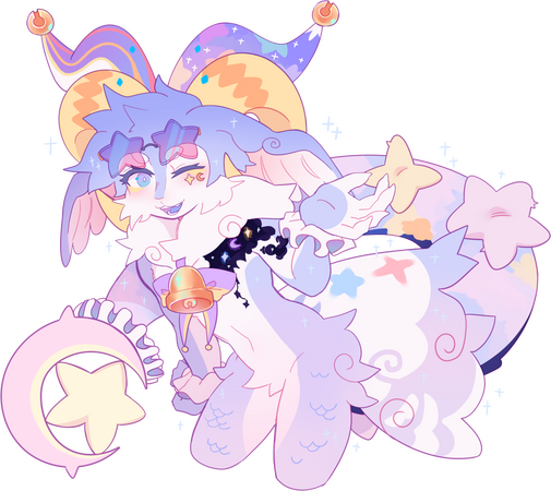 halfbody with smooth-pen sketch lines and flat coloring. Proposed price: $45